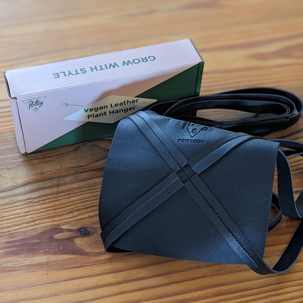 Vegan leather plant hanger minimalist plant holder